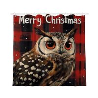 NGZ Merry Christmas Shower Curtain Owl Shower Curtain for Bathroom Set Winter Shower Curtain Waterpr