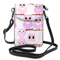 Cute owl Leather Cell Phone Purse, Lightweight Crossbody Cell Phone Bag, Travel Bag with Credit Card