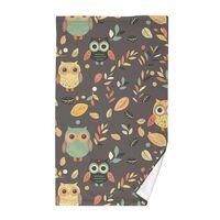 Owls Yellow Leaves Autumn Bath Towels for Bathroom Wash Cloth Soft Feel Washcloths Absorbent Face To