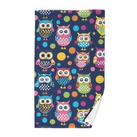 Owls Polka Dots Bath Towels for Bathroom Wash Cloth Cotton Washcloths Soft Feel Face Towel Quick-Dry