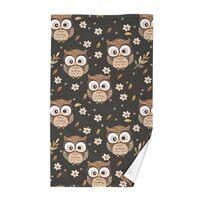 Cute Owls Flowers Bath Towels for Bathroom Wash Cloth Cotton Washcloths Soft Feel Face Towel Quick-D