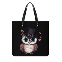 Owls Tote Bags PU Leather Top Handle Satchel Handbags Shoulder Bags Travel Purse for Women Men