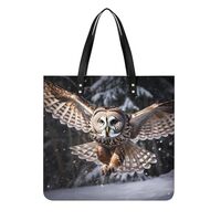 Owl Tote Bags PU Leather Top Handle Satchel Handbags Shoulder Bags Travel Purse for Women Men