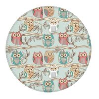 2 PCS Small Gaming Mouse Pad - Cute owl Round Rubber Base Desk Mat, Desk Pad with Stitched Edges, Mo