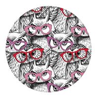 2 PCS Small Gaming Mouse Pad - Glasses Owl Round Rubber Base Desk Mat, Desk Pad with Stitched Edges,