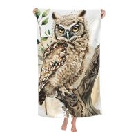 dhakalrlde Majestic Owl Beach Towel - 32×52in Microfiber Quick Dry Large Lightweight Bath Pool