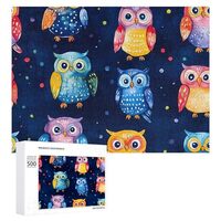 Colorful Owls and Dots Wooden Puzzles Colorful DIY Picture Puzzle Home Decoration Creative Gifts 500