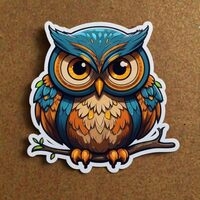 Cute Owl Stickers 2in. Waterproof Vinyl Decals for Water Bottles Laptop Refrigerator Luggage Compute