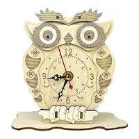 JAJKAFCL Three-Dimensional Puzzle Toys - Owl Clock – Desk Decor/DIY Hobbies/Gifts for Teens&am