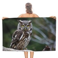 DWVSFJM Wild Owl Birds Beach Towel Quick Dry Bath Towel Extra Large Sand Free Body Towels Soft Super