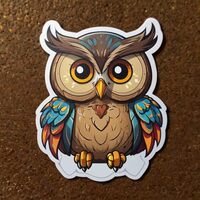 Cute Owl Stickers 2in. Waterproof Vinyl Decals for Water Bottles Laptop Refrigerator Luggage Compute