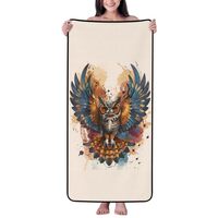 VOSERY Bath Towels 27 x 55 Inches, Soft Highly Absorbent Large Bath Towels, Colorful Owl Tattoo Art 