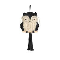 SlenyuBridal Macrame Owl Wall Hanging Hand Woven Boho Tapestry Owl Art Macrame Wall Decor Boho Wall 