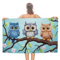 DWVSFJM Owls on A Branch Beach Towel Quick Dry Bath Towel Extra Large Sand Free Body Towels Soft Sup