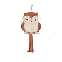 SlenyuBridal Macrame Owl Wall Hanging Hand Woven Boho Tapestry Owl Art Macrame Wall Decor Boho Wall 