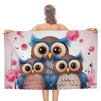 DWVSFJM Cute Owls Beach Towel Quick Dry Bath Towel Extra Large Sand Free Body Towels Soft Super Abso