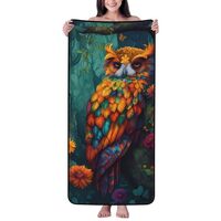 VOSERY Bath Towels 27 x 55 Inches, Soft Highly Absorbent Large Bath Towels, Colorful Owl Forest Bath