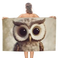 DWVSFJM Cute Owl Beach Towel Quick Dry Bath Towel Extra Large Sand Free Body Towels Soft Super Absor