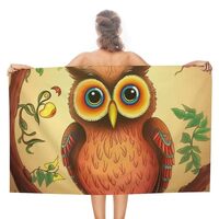 DWVSFJM Owl Beliefs Beach Towel Quick Dry Bath Towel Extra Large Sand Free Body Towels Soft Super Ab