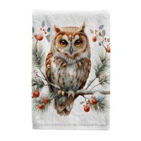 ALAZA Owl Snow Bathroom Hand Towels Set of 2 Decorative Towels for Bathroom Soft 100 Percent Cotton 