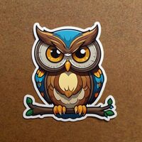 Cute Owl Stickers 2in. Waterproof Vinyl Decals for Water Bottles Laptop Refrigerator Luggage Compute