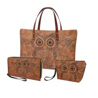 Salabomia Vintage Owl Purse and Wallet Set for Women Tote Handbag Tote Purse and Wallet Set Shoulder