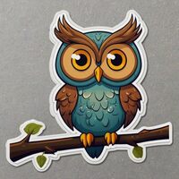 Cute Owl Stickers 2in. Waterproof Vinyl Decals for Water Bottles Laptop Refrigerator Luggage Compute