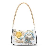 OTVEE Fox Owl Winter Animals Shoulder Bag for Women Small Handbag with Zipper Closure Purse for Wome