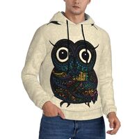 Buewutiry Hoodies for Men - Owl with Mandala Long Sleeve Men's Hoodies & Sweatshirts Pullov