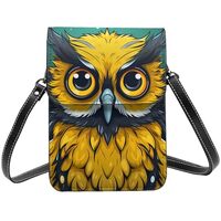 Cute Owl Mini Ladies Cell Phone Purse, Horoscope Leather Handbags, Women Girls Wallet Shoulder Totes