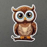 Cute Owl Stickers 2in. Waterproof Vinyl Decals for Water Bottles Laptop Refrigerator Luggage Compute