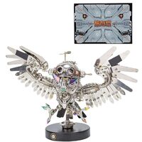 Liyugen 3D Metal Puzzle Model,Mechanical Nocturnal Owl DIY Steampunk Metal,Assembly Animal Model for