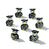 LiQunSweet 10 pcs Lovely Owl Shaped Handmade Lampwork Beads Bird Animal Glass Beads for DIY Jewelry 