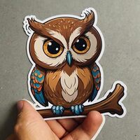 Cute Owl Stickers 2in. Waterproof Vinyl Decals for Water Bottles Laptop Refrigerator Luggage Compute