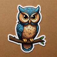 Cute Owl Stickers 2in. Waterproof Vinyl Decals for Water Bottles Laptop Refrigerator Luggage Compute