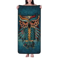 VOSERY Bath Towels 27 x 55 Inches, Soft Highly Absorbent Large Bath Towels, Owl in Blue Bath Towel B