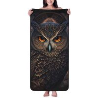 Bath Towels, Classical Style Brown Owl Shower Towels for Bathroom, Highly Absorbent Soft Large Bath 