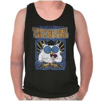 Tootsie Pop Mr Owl Hippie Mascot Tank Top T Shirts Men Women Black