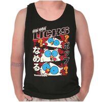 Tootsie Pop Owl Kanji How Many Licks Tank Top T Shirts Men Women Black