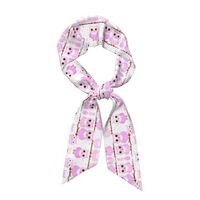 WZYCWB Cute owl Long strip ladies silk scarf, chic tie hair scarf headband hat decoration 46.9 * 3.1