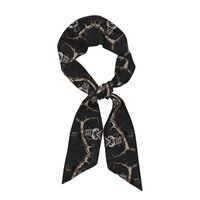 WZYCWB Late Night Owl Long strip ladies silk scarf, chic tie hair scarf headband hat decoration 46.9