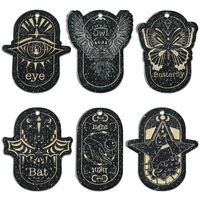 LiQunSweet 12 pcs 6 Styles Black Tarot Card Acrylic Charms Eye Bat Butterfly Cat Owl Charms for DIY