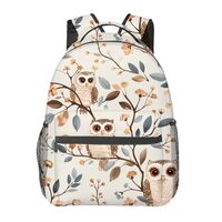 MIEPOS Cute Owl Backpack, Whimsical Woodland Bird Polyester Backpacks,Lightweight Double Shoulder Ba