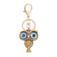 PYOAGT Owl Keychain - Stylish Purse Charms for Women,Alloy and Rhinestone, Cute Keychain (Yellow)