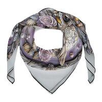 DuduYH 3D Owl in The Forest Women Hair Scarf Square Silk Like Head Scarves Handkerchief Satin Neck S