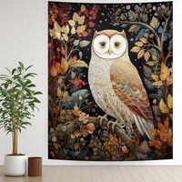 Sufeasdf William Morris Tapestry for Bedroom Owl Gothic Animal Print Wall Tapestry Vintage Floral Bo