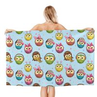 VOSERY Quick Dry Beach Towel - Cute Cartoon Owls A Soft Bath Towels for Bathroom, Towels for Body, P