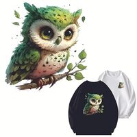 2PCS Cute Owl Patches Iron On Transfers for T-Shirts Rub on Transfers Stickers Vinyl Ready to Press 