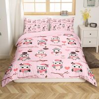 Feelyou Cartoon Christmas Owl Bedding Duvet Cover Set King Size 3D Animal Printed Bedding Set Boys G