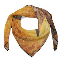 DuduYH Rustic Owl in Golden Sunrise Women Hair Scarf Square Silk Like Head Scarves Handkerchief Sati